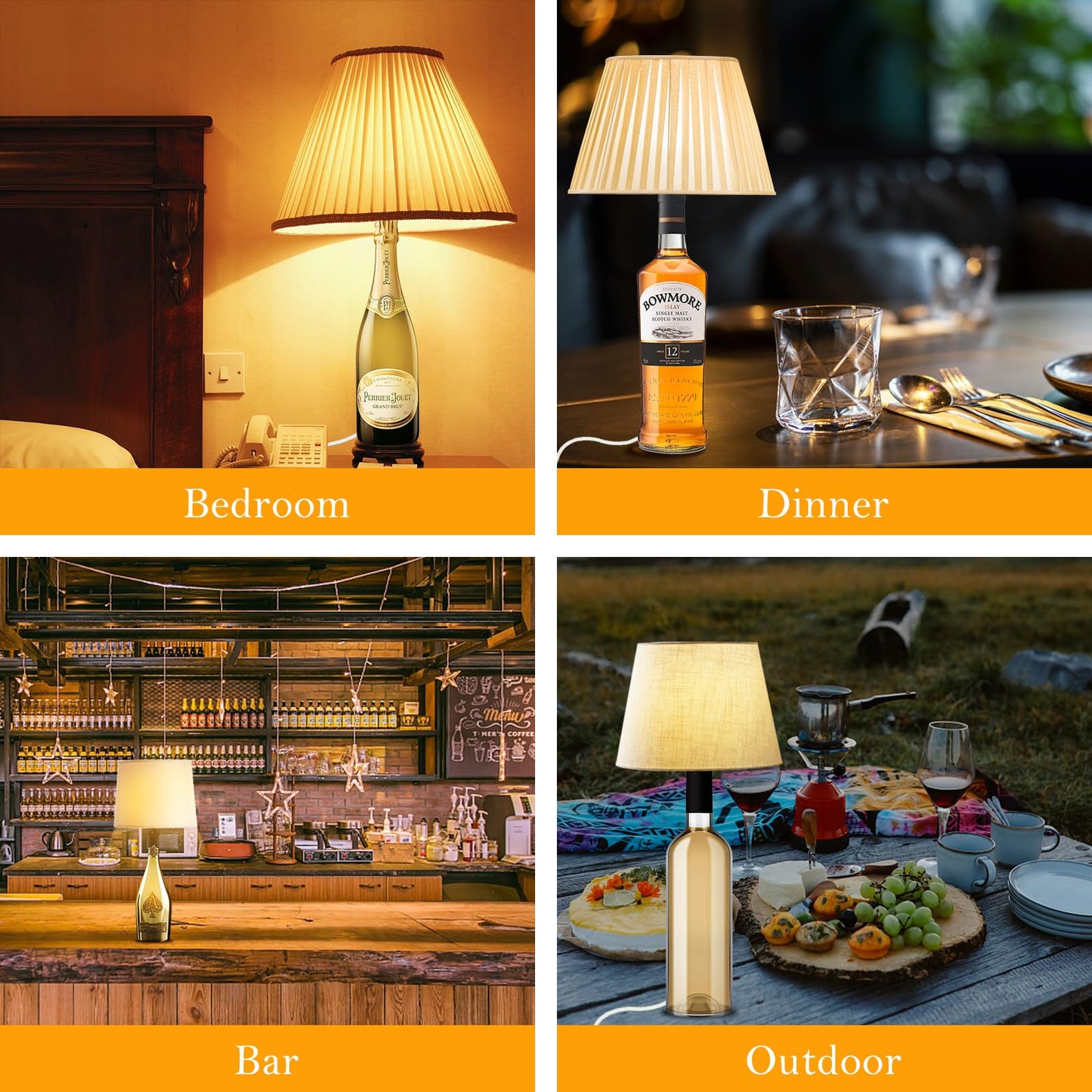 Make a Lamp or Rewire Kit,DIY Bottle Lamp Wiring Kit Includes 3-Way Light Socket,Electric Cord,Glass Drill Bit,Bottle Corks etc.,Bottle Lamp Design&Repair (Full Set Wiring Kit)