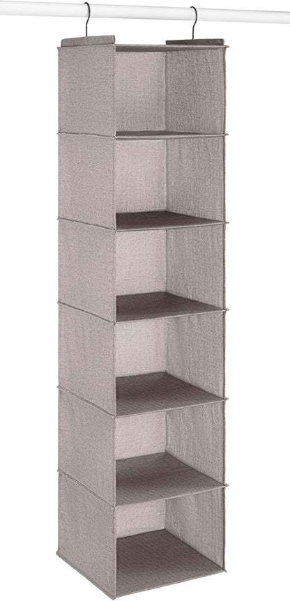 6 Closet Whitmor Hanging Accessory Shelves - Section Organizer - Light Grey