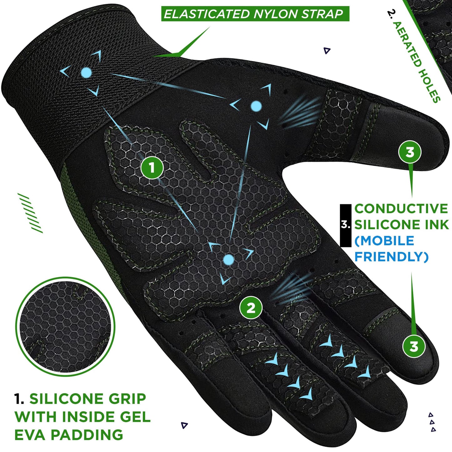 RDX Weight Lifting Gloves Gym Workout, Full Finger Touch Screen, Breathable Anti Slip Padded Palm Protection, Fitness Strength Training Powerlifting HIIT WOD Exercise, Men Women Home Gym Cycling