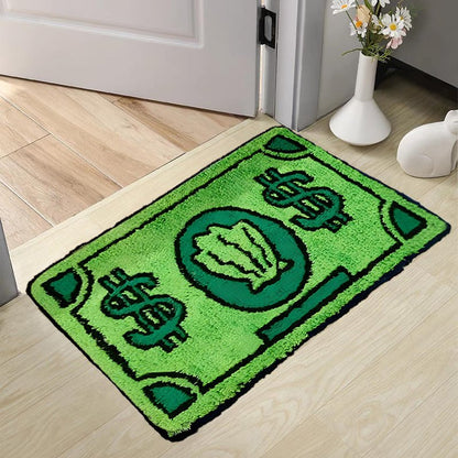 Yeahjiae Cute Money Rug 3x2 Non-Slip Machine Washable Cool Cartoon Bedroom Rug for Bathroom, Living Room, Front Door, Playroom (35.5 * 23.6 inch)
