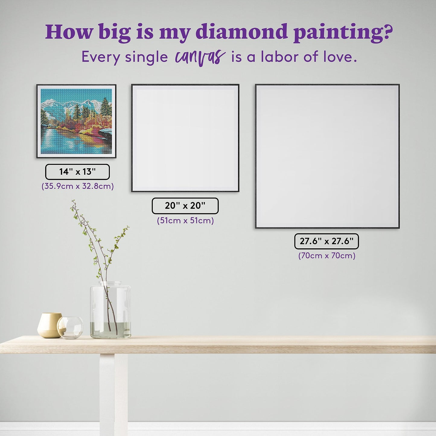 DIAMOND ART CLUB Autumn in Leavenworth Diamond Painting Kit, Fun DIY Crafts for Adults, Round Diamond Art Canvas, 14" x 13" (35.9 cm x 32.8 cm)