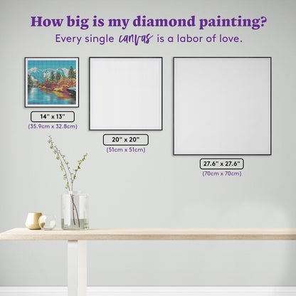 DIAMOND ART CLUB Autumn in Leavenworth Diamond Painting Kit, Fun DIY Crafts for Adults, Round Diamond Art Canvas, 14" x 13" (35.9 cm x 32.8 cm)