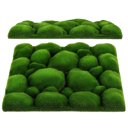 Baluue Artificial Moss Wall Panels 11.81 Inch Faux Green Wall Decor 2-Pack for Indoor Outdoor Landscape Plant Accent Easy Install Micro Moss Backdrop