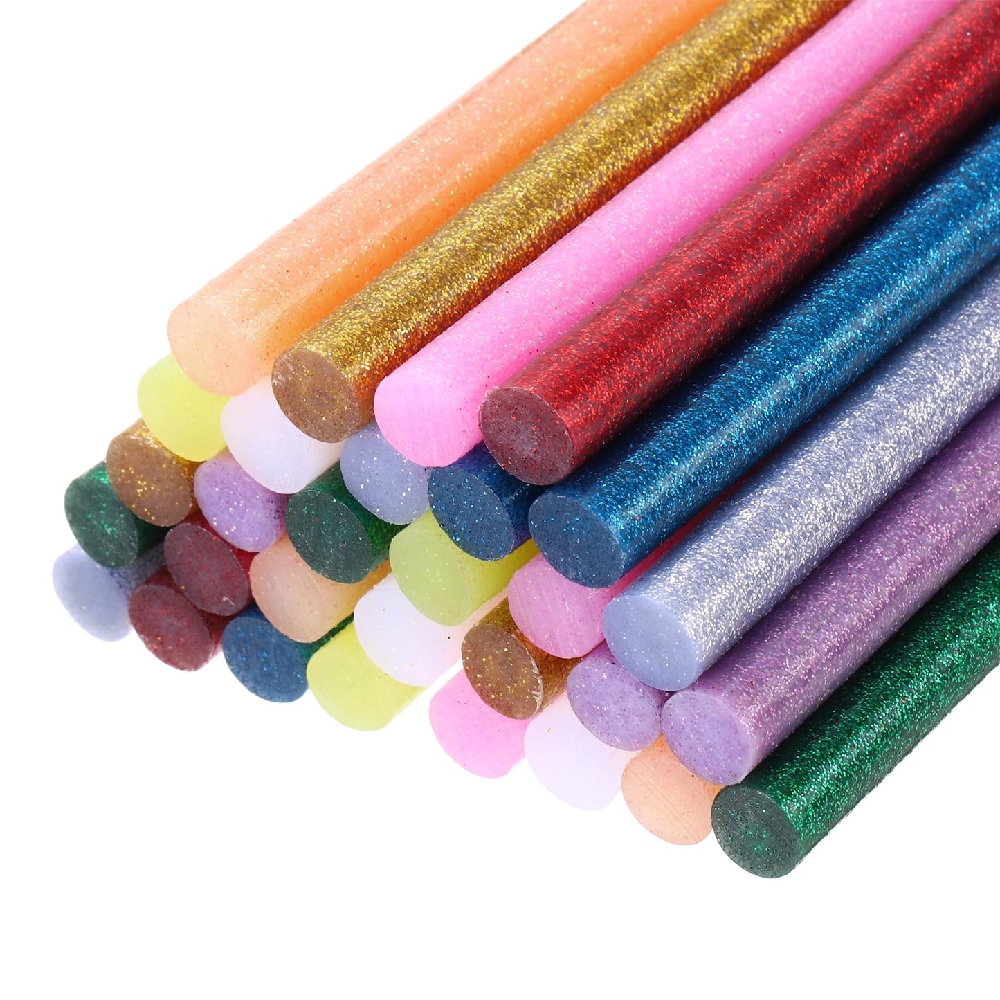 uxcell 30pcs Mini Glitter Hot Glue Sticks 8 inch x 0.43 inch High Sticky Hot Glue Gun Sticks, 10 Color