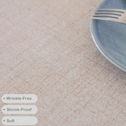 24 24 Inch Linen Small Square Tablecloth x Beige Washable Wrinkle Resistant Table Cover with Tassels Farmhouse