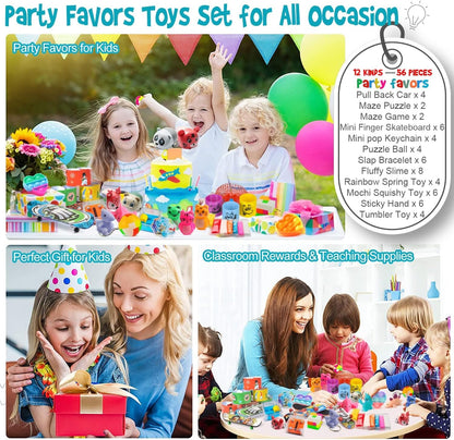Totbit 56 Pcs Party Favors - Fun Treasure Chest Box Toys for Kids | Perfect for Birthdays & Carnivals