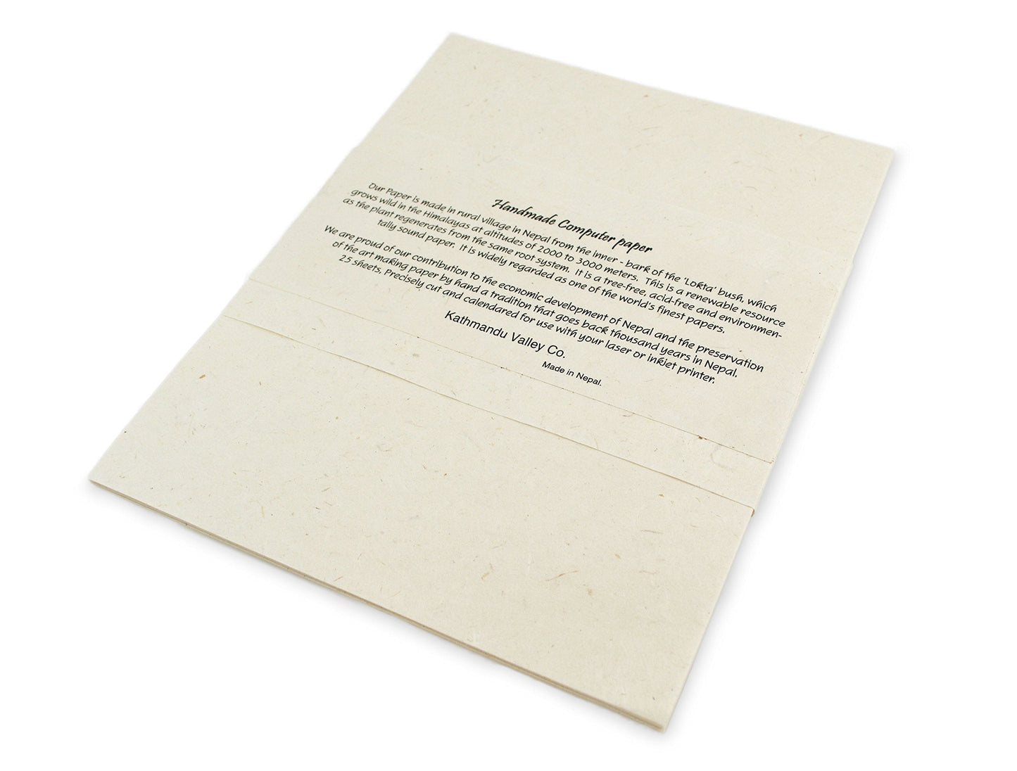 Handmade Lokta Vintage 8.5x11" Printer Paper for Laser and Inkjet Printing (25 Sheets, Natural)