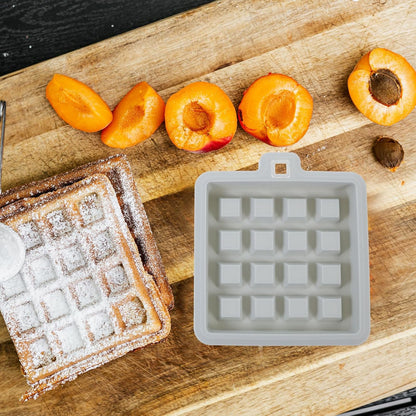 Hemobllo 2 Pcs Mini Silicone Waffle Mold Set for Baking, Rectangle Square Waffle Molds, Blue
