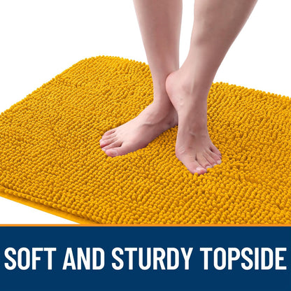OLANLY Dog Door Mat - Absorbent Non-Slip Chenille Mat for Muddy Paws | 47x20 Inches, Golden Yellow