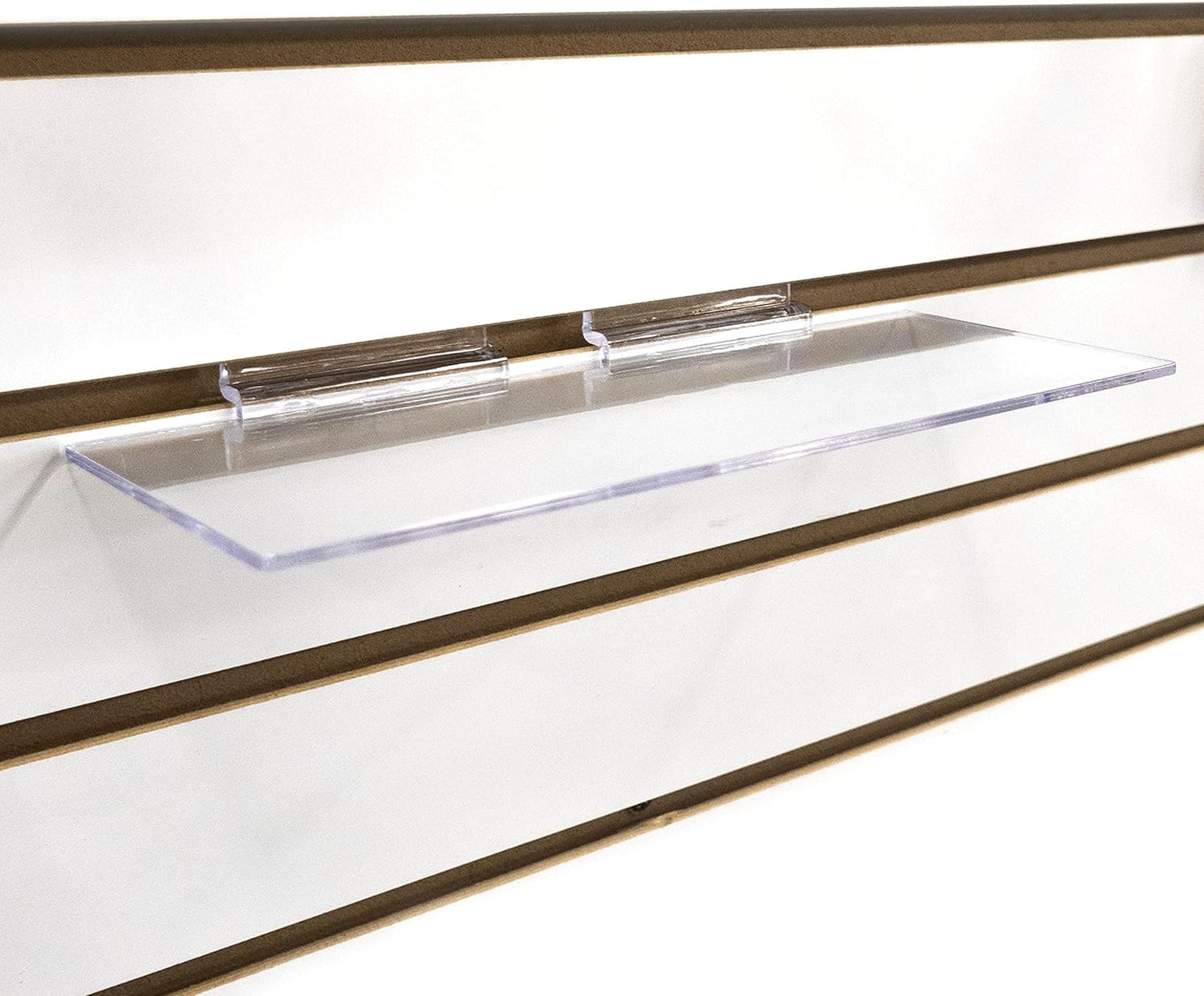 4" 10" 2 Pack Clear Acrylic Slatwall Shoe Shelf, D x L Flat Acrylic Shoe Display Shelf