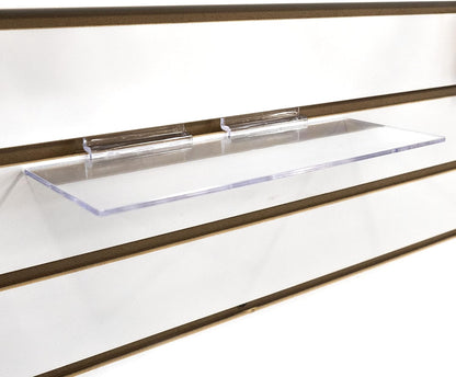 4" 10" 2 Pack Clear Acrylic Slatwall Shoe Shelf, D x L Flat Acrylic Shoe Display Shelf