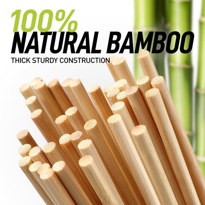Zulay Kitchen Authentic Bamboo Skewers - 100, 8" Roasting Sticks - 5mm Heavy-Duty Bamboo Skewers - Thick Bbq Sticks - Ideal for Grilling & Camping