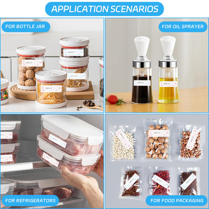 1000 Pcs Removable Freezer Labels (1x3 Inch) - Waterproof & Oil Resistant Food Storage Stickers, No Residue Easy Peel Date Content Labels for Kitchen Containers, Glass Jars & Restaurants