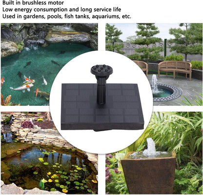 Skiennix Solar Bird Bath Fountain - 6 Nozzle Monocrystalline Pump for Outdoor Garden & Pond