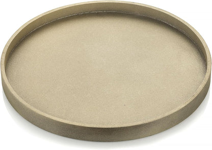 12" Hanobe Decorative Coffee Table Tray: Round Gold Tray for Home Decor - Circle Ottoman Trays for Entryway Table