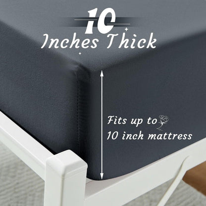 VACVELT Cot Fitted Sheet, 31 x 75 Inch Charcoal Black Cot Sheets, Ultra Soft and Breathable Microfiber Bed Cover Snug Fit for Narrow Twin/RV Bunk/Camper Bunk/Guest Beds/Trifold Mattress