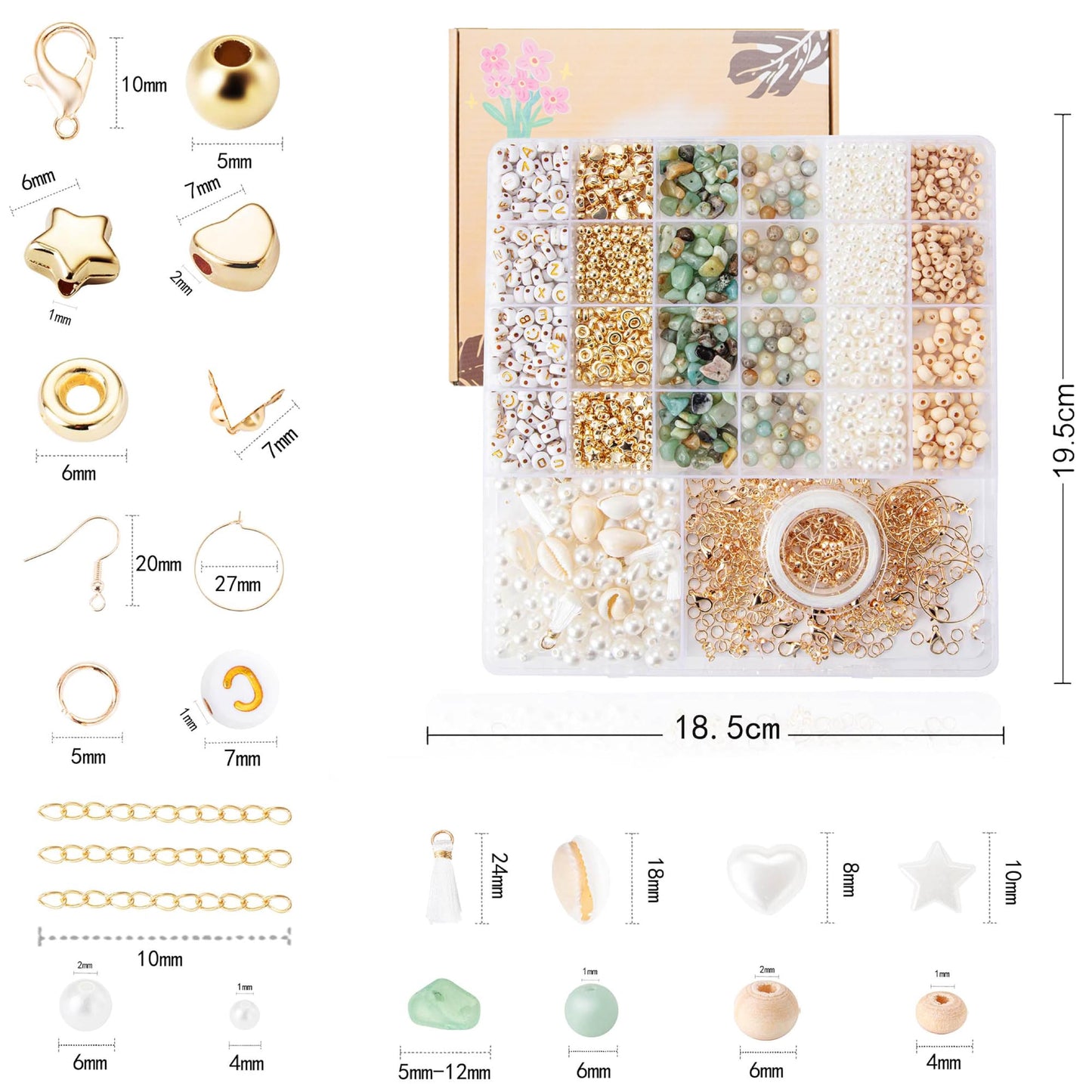 Xylise Jewelry Making Supplies Kit Natural Stone Beads for Irregular Natural Stone with for DIY Craft Bracelet Necklace Earrings for Adults (Amazonian)