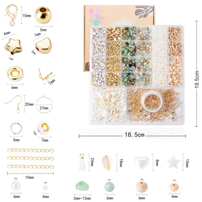 Xylise Jewelry Making Supplies Kit Natural Stone Beads for Irregular Natural Stone with for DIY Craft Bracelet Necklace Earrings for Adults (Amazonian)