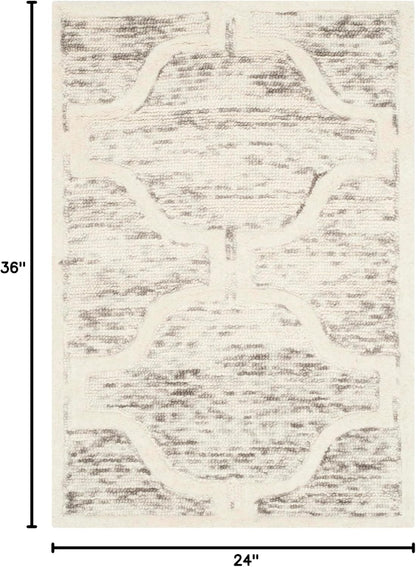 SAFAVIEH Cambridge Collection Accent Rug - 2' x 3', Light Brown & Ivory, Handmade Moroccan Distressed Wool