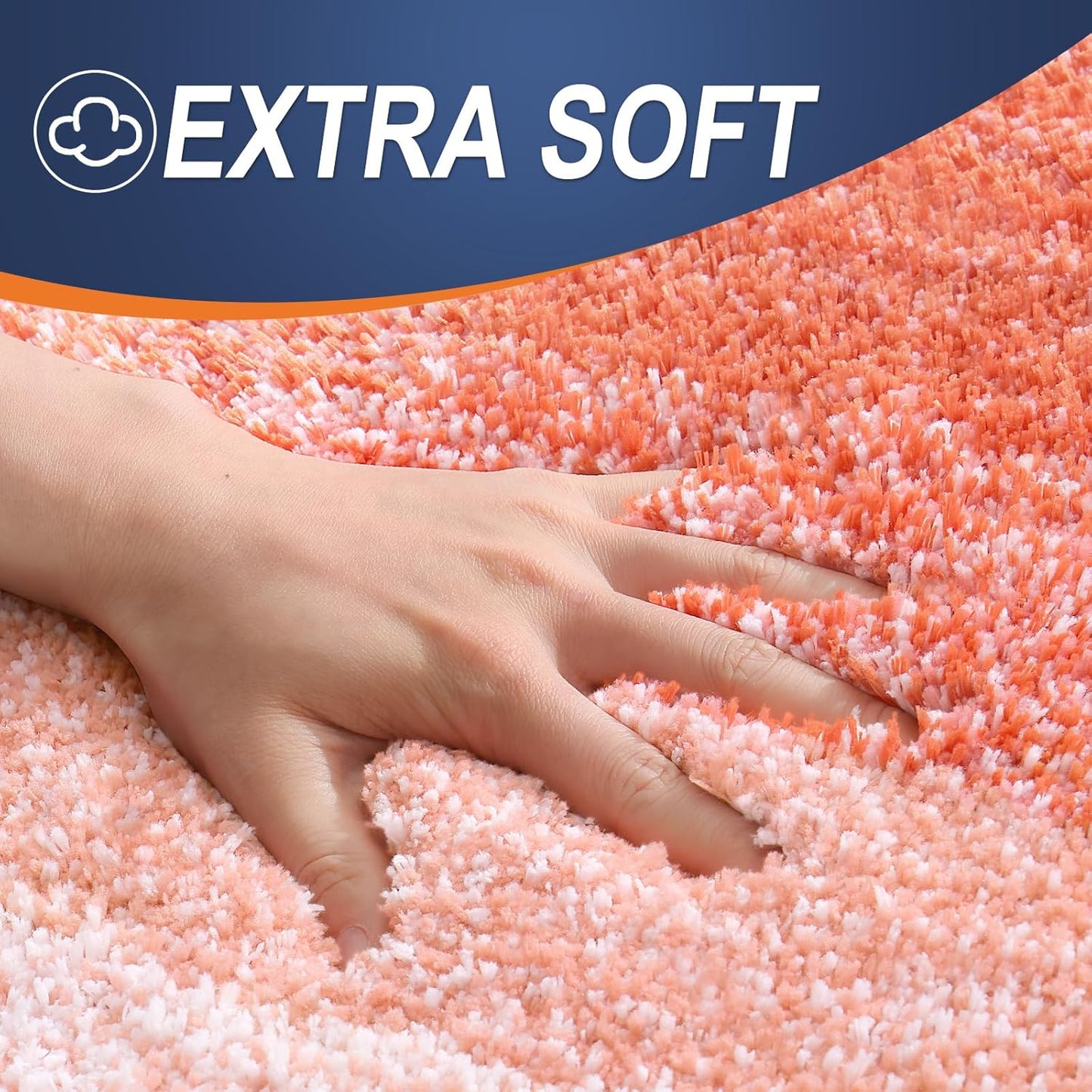 OLANLY Bathroom Rugs - Extra Soft Microfiber Mat | 36x24, Quick Dry, Rubber Backing, Coral Color