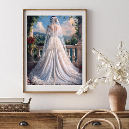 WUIVCTR Wedding Dress Paint by Numbers Kit for Adults, 16" x 20" Canvas Painting Kit for Beginners, Modern Aesthetic DIY Paint by Number on Canvas for Home Wall Decor