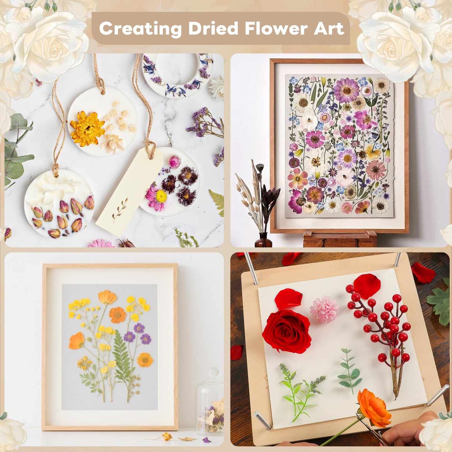 zunmial Flower Press Kit–Craft Kits 11" x 11" Large 10 Layers Wooden Flower Presser for Adults & Teens DIY Bouquet Preservation,Dried Flowers Art,Preservation for Bookmark Frame Wedding Flowers Drying