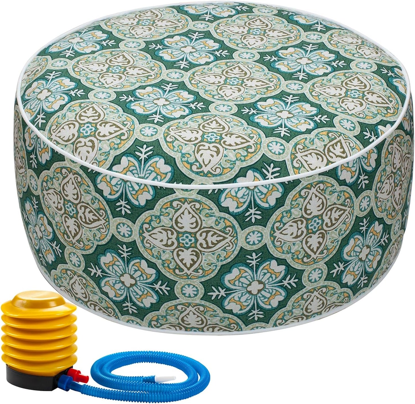 D20 xH9, FUNHOME Inflatable Stool Ottoman Footrest with Handle, All Weather Footrest Seat with Foot Pump Water
