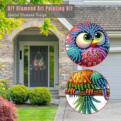 TSRUVYL Bird Diamond Art Painting Kit, Hanging Double Sided Diamond Art Suncatchers Window Pendants, Cute Diamond Painting Crafts Gift, DIY Special Shaped Gem Wall Ornament for Adults(Colorful-Bird)