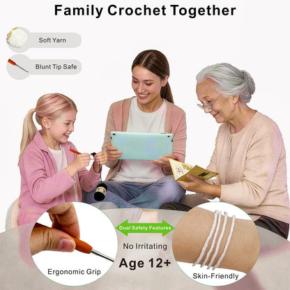 LuNuaFvy Crochet Kit for Beginners, Adults & Kids, Complete Animal Starter Kit to Make 2 Amigurumi Dragons,DIY Gift with Easy-to-Follow Book & Video Tutorial, Soft Yarn, 2 Bags