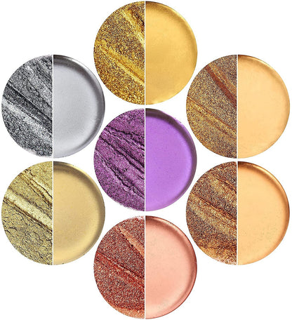 TECHAROOZ Metallic Pigment Powder, 7x20ml Fine Metal Dye for Epoxy Resin, UV Resin, Countertops, Soap Making, Candles DIY Acrylic Paints & Other Craft