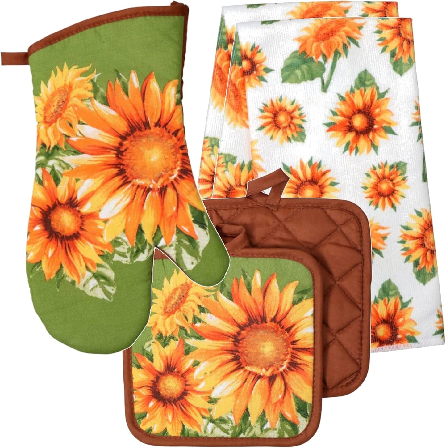 Generic Home Collection Seasonal Kitchen Linen Set - Includes Oven Mitt, Potholders, and Kitchen Towels (Summer