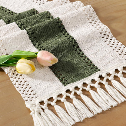 Summer 12x108 inch Socomi Boho Table Runner Farmhouse Rustic Dining Kitchen Centerpiece Decor Small Macrame Woven