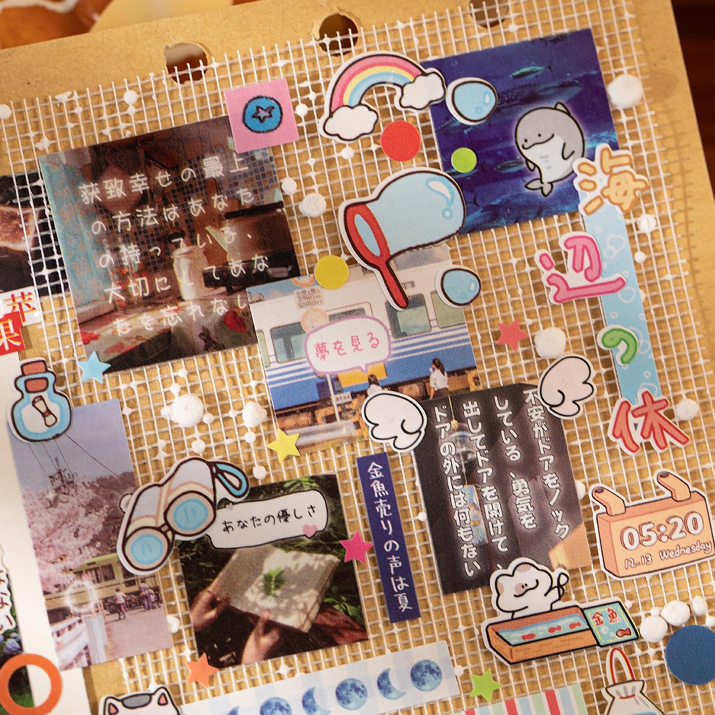 PRSTINCOL Japanese Style Sticker Book, 30 Pages of Street Scene Graffiti Adhesive Stickers for Scrapbooking Journal and Diaries, 7.7 x 4.9 Inch
