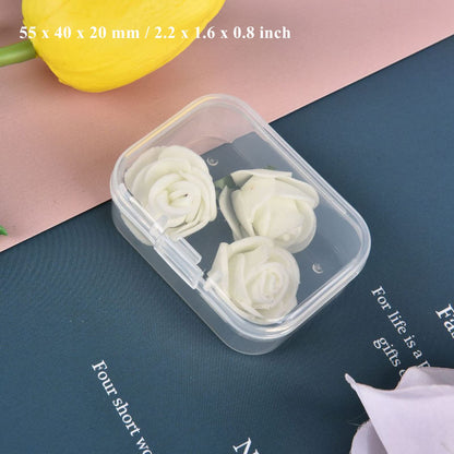 Thintinick 28 Pack Rectangular Mixed Sizes Clear Plastic Storage Containers Box with Hinged Lid for Beads and Other Small Craft Items