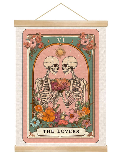 You found a duck Skull Couple Wall Art Decor,Lovers Skeleton Gothic Grunge Dark Hanging Poster,Canvas Print for Living Room Bedroom Aesthetic Alt Room,Couple Gifts 14x18.5inch (TLP011)