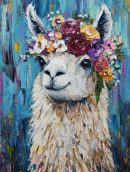 5D Llama Diamond Art 12x16 Inch Full Drill Diamond Painting Kits for Adults & Beginners - DIY Art Crafts for Relaxation and Home Wall Decor 1