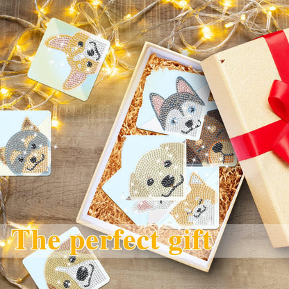 8 Pcs Dog Diamond Painting Corner Bookmark Dog 5D DIY Page Book Marks Triangle Book Lovers Gifts for Women Girls Art Craft Reading Lovers Presents