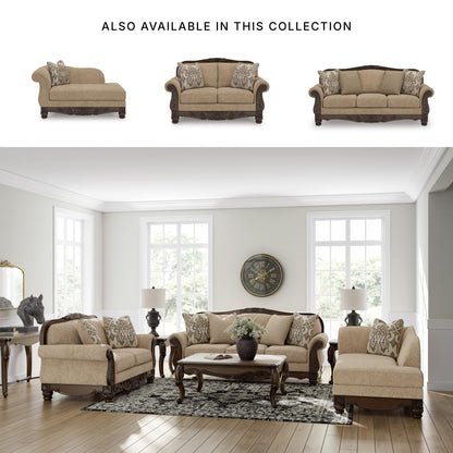 Signature Design by Ashley Havenworth Classic Anti Sag Right-Arm Facing Corner Chaise with Reversible Seat Cushion and 1 Accent Pillows, Beige & Dark Brown