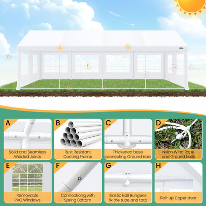 COBIZI 20x30 Outdoor Heavy Duty Party Tent Wedding Canopy with Removable Sidewalls & Storage Bags, Carpas para Fiestas Large Commercial Event Shelter for Patio, Garden UV50+ Waterproof White
