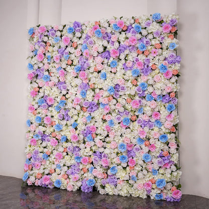 UYCVT Handmade Romantic Colorful Flowers Wall Large Artificial Flower Wall Backdrop Panels, Rose Wedding Backdrop 300 * 300Cm*3-300 * 300cm/10 * 10FT