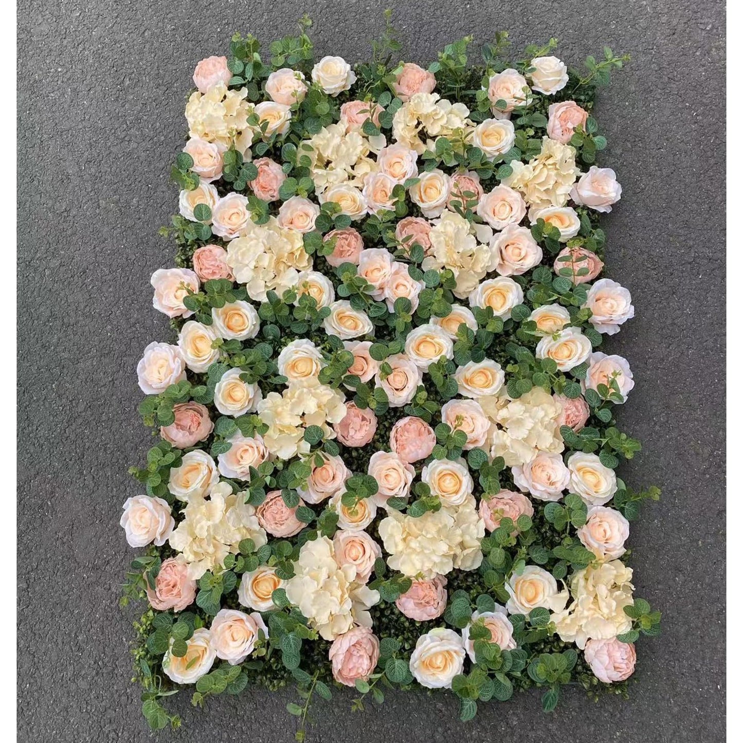GOUZIBHD Silk Rose Flower Panels Flower Wall Panel Floral Backdrop, Artificial Flower Wall Panels 16 X 24 in Flower Wall Mat, for Wedding Party Nursery Home Decor(Size:12PCS)