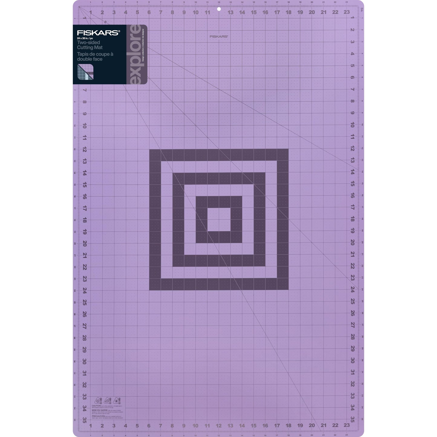 Fiskars Self Healing Cutting Mat with Grid for Sewing, Quilting, and Crafts - 24" x 36 Grid Lilac/Mountain Haze