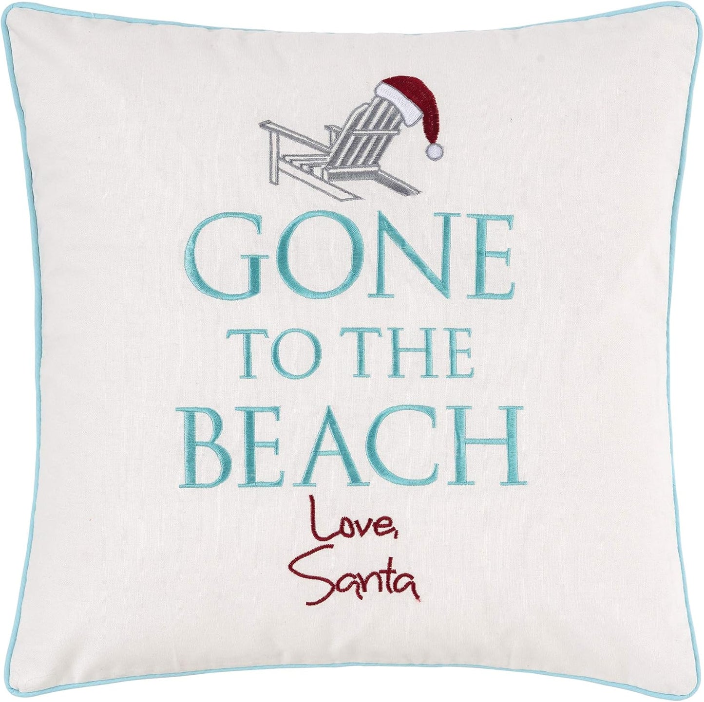 18" 18" C&F Home Christmas Gone to The Beach Love Santa Cotton Blend Accent Throw Pillow x Xmas Festive Winter Holiday