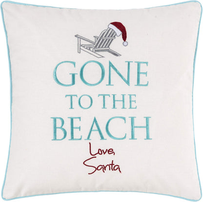 18" 18" C&F Home Christmas Gone to The Beach Love Santa Cotton Blend Accent Throw Pillow x Xmas Festive Winter Holiday