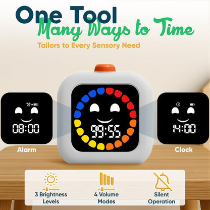 Digital Visual Timer for Kids - Rechargeable, Silent Count Up/Down for Calmer Routines - 99 Min Countdown Kids Timer for Classroom, Home & Therapy - Builds Focus & Independence