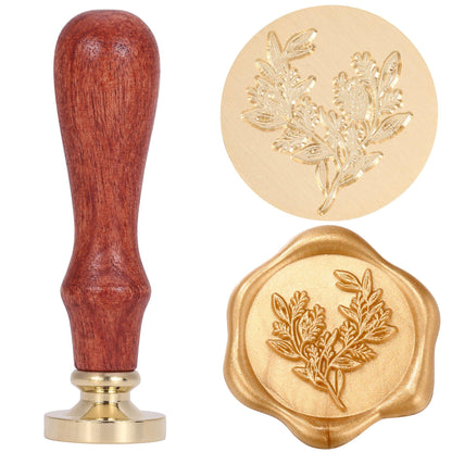 Yoption Wax Seal Kit, Eucalyptus Wax Seal Stamp, 10pcs Light Gold Glue Gun Sealing Wax Sticks and 1 Pen for Christmas Cards, Wedding, Gift, Wine Packages