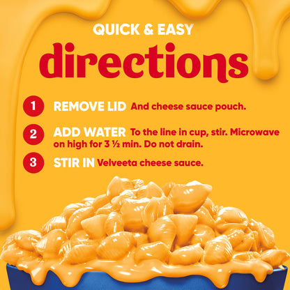 Velveeta Shells & Cheese Original Microwaveable Shell Pasta & Cheese Sauce, 8 ct Box, 2.39 oz Cups