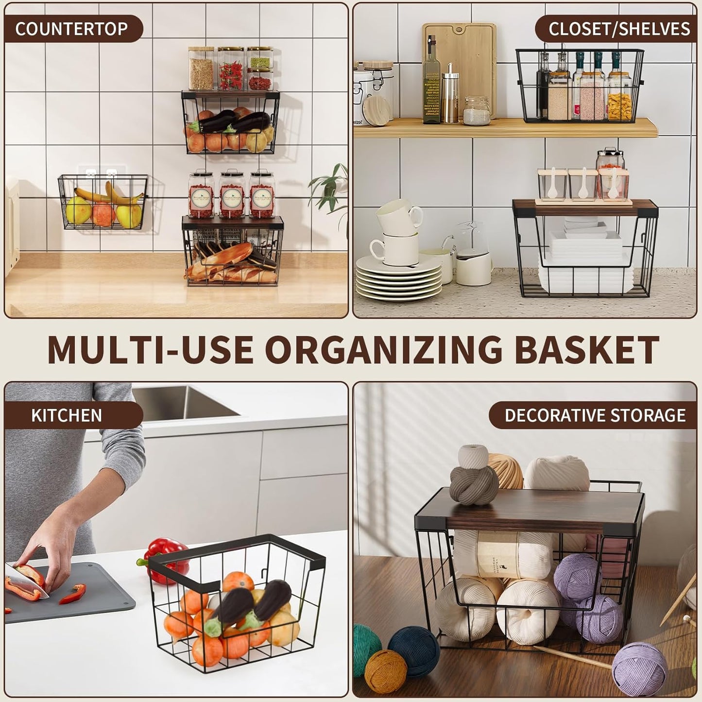 OZRVYNDAREL 2-Pack 4-13 Garlic(11-7/32"L*7" W*7-1/8"H) Pantry Organizers and Storage, Trash Bag Holder Under Sink