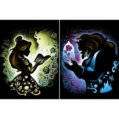 Youtheart Diamond Art Beauty Beast Painting with Diamonds, 5D Full Drill Cross Stitch Embroidery Kits (2 Packs)