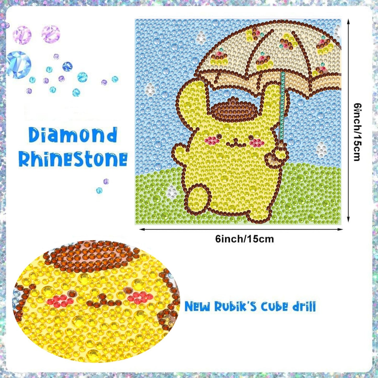YSUNETER Diamond Painting Kits for Kids Beginner - 4 Pack DIY 5D Full Drill Diamond Art Kits for Children, Cute Animals Round Crystal Rhinestone Gem Art Crafts Home Wall Art Decor 5.9 x 5.9 Inches